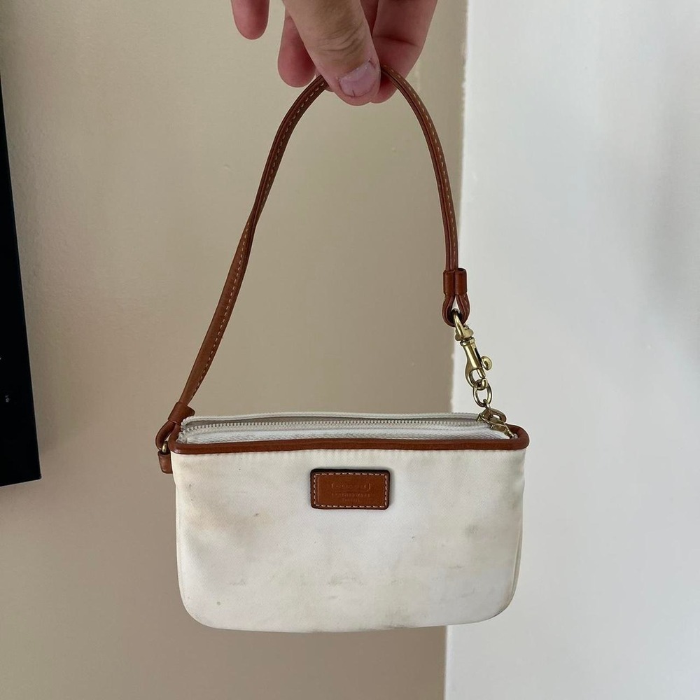 Y2K 2000s Coach White Mini Bag / Wristlet